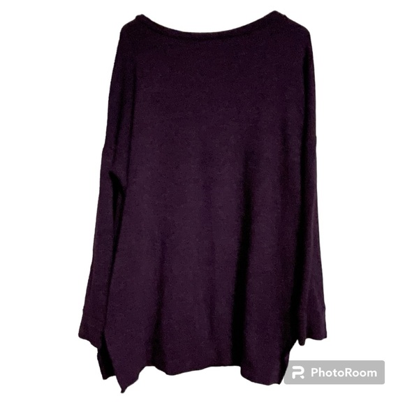 Zenana Outfitters Purple XL Sweater V Neck Long Sleeved Side Pockets Women’s Top - Picture 2 of 5